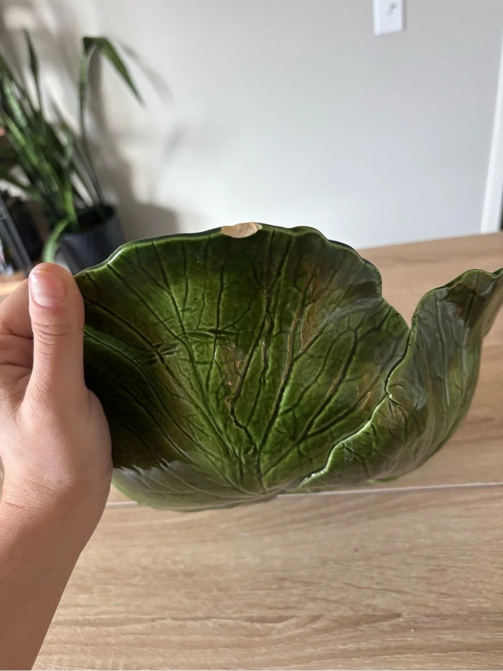 Vintage Cabbage Large Ceramic Bowl - 13in